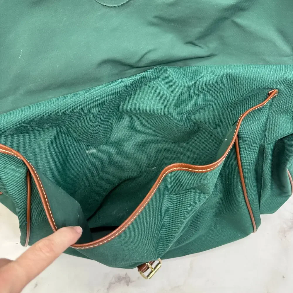 Polo Ralph Lauren Dark Green Canvas Duffle Weekender Bag with Logo